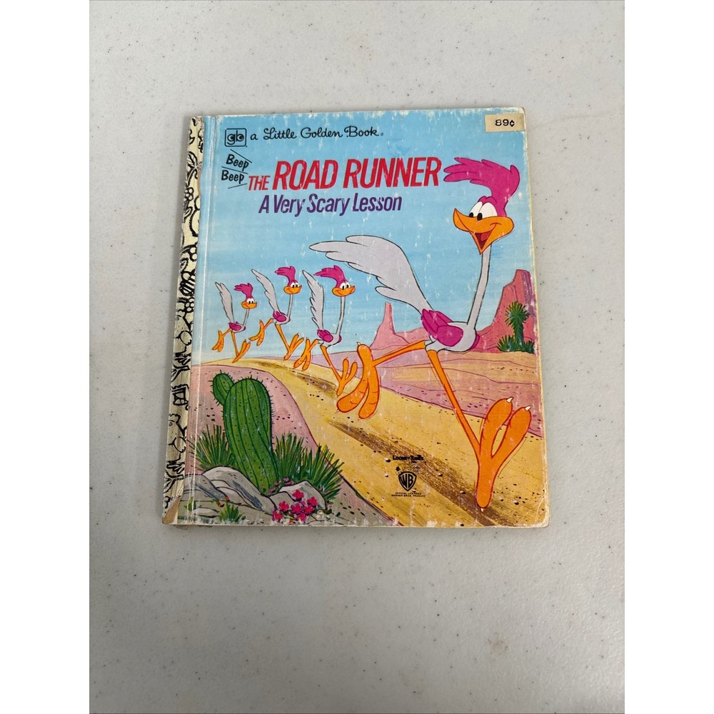 Little Golden Book The Road Runner A Very‎ Scary Lesson Vintage Childrens Book